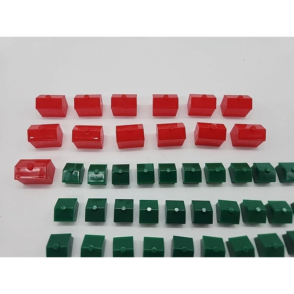 Vtg Monopoly Houses and Hotels Red Green COMPLETE-Used
